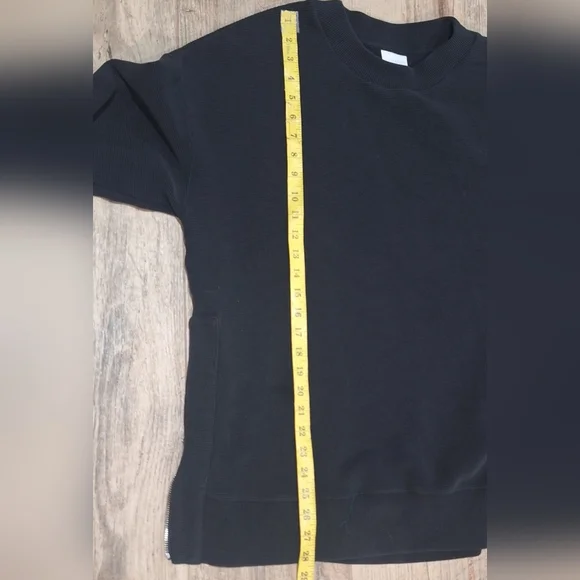Varley Black Mae Longline Side Zip Ribbed Oversized Sweatshirt Sz. S - Picture 8 of 8